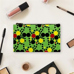 Pattern-polka Green Yelow Black Cosmetic Bag (small) by nateshop