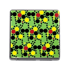 Pattern-polka Green Yelow Black Memory Card Reader (square 5 Slot) by nateshop