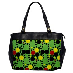 Pattern-polka Green Yelow Black Oversize Office Handbag by nateshop