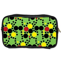 Pattern-polka Green Yelow Black Toiletries Bag (two Sides) by nateshop