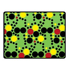 Pattern-polka Green Yelow Black Fleece Blanket (small) by nateshop