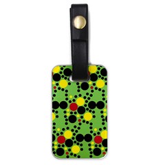 Pattern-polka Green Yelow Black Luggage Tag (one Side) by nateshop