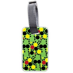 Pattern-polka Green Yelow Black Luggage Tag (two Sides) by nateshop