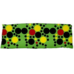 Pattern-polka Green Yelow Black Body Pillow Case (dakimakura) by nateshop