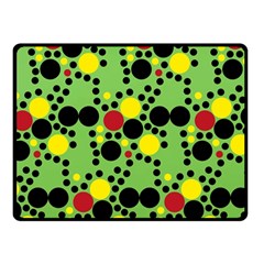 Pattern-polka Green Yelow Black Double Sided Fleece Blanket (small)  by nateshop