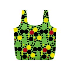 Pattern-polka Green Yelow Black Full Print Recycle Bag (s) by nateshop