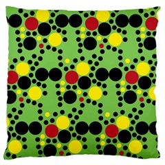 Pattern-polka Green Yelow Black Standard Flano Cushion Case (two Sides) by nateshop