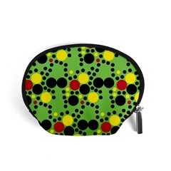 Pattern-polka Green Yelow Black Accessory Pouch (small) by nateshop