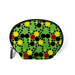 Pattern-polka Green Yelow Black Accessory Pouch (Small) Back