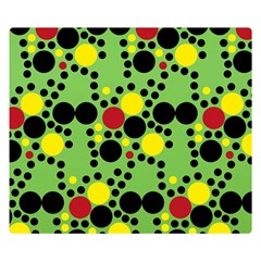 Pattern-polka Green Yelow Black Double Sided Flano Blanket (small)  by nateshop