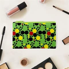 Pattern-polka Green Yelow Black Cosmetic Bag (xs) by nateshop