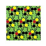 Pattern-polka Green Yelow Black Square Satin Scarf (30  x 30 ) Front