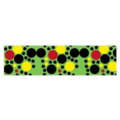 Pattern-polka Green Yelow Black Oblong Satin Scarf (16  X 60 ) by nateshop