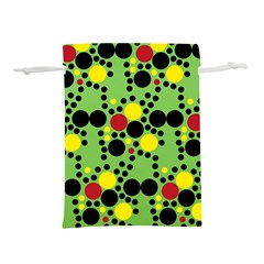 Pattern-polka Green Yelow Black Lightweight Drawstring Pouch (l) by nateshop