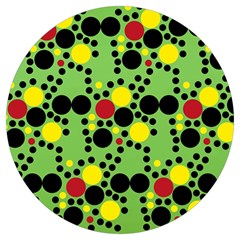 Pattern-polka Green Yelow Black Round Trivet by nateshop