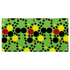 Pattern-polka Green Yelow Black Banner And Sign 4  X 2 