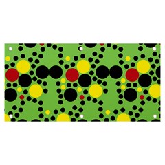 Pattern-polka Green Yelow Black Banner And Sign 6  X 3 