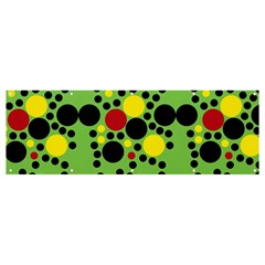 Pattern-polka Green Yelow Black Banner And Sign 12  X 4 