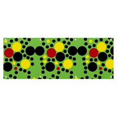 Pattern-polka Green Yelow Black Banner And Sign 8  X 3  by nateshop