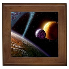 Planets In Space Framed Tile by Sapixe