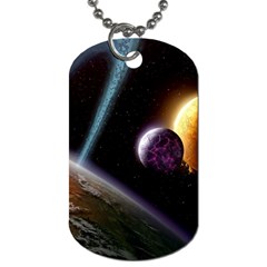 Planets In Space Dog Tag (two Sides) by Sapixe