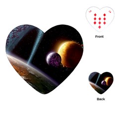 Planets In Space Playing Cards Single Design (heart)