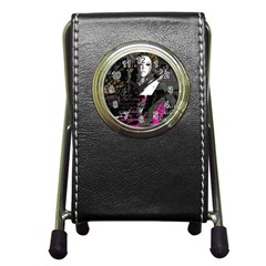 Grunge Witch Pen Holder Desk Clock by MRNStudios