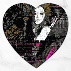 Grunge Witch Jigsaw Puzzle (heart) by MRNStudios