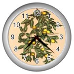 A vintage bunch of lemons Wall Clock (Silver) Front