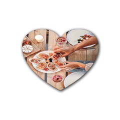 A Beautiful Table - Italian Food Rubber Heart Coaster (4 Pack) by ConteMonfrey