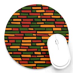 African Wall Of Bricks Round Mousepads by ConteMonfrey