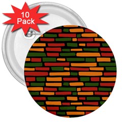 African Wall of bricks 3  Buttons (10 pack) 