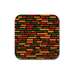 African Wall of bricks Rubber Coaster (Square)