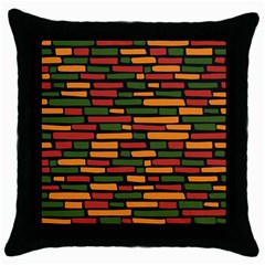 African Wall of bricks Throw Pillow Case (Black)