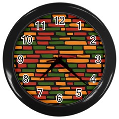 African Wall of bricks Wall Clock (Black)