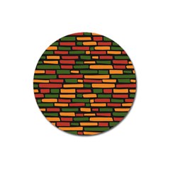 African Wall of bricks Magnet 3  (Round)