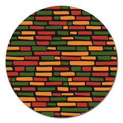 African Wall of bricks Magnet 5  (Round)