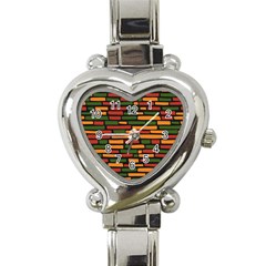 African Wall of bricks Heart Italian Charm Watch