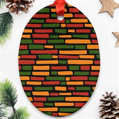 African Wall of bricks Oval Ornament (Two Sides)