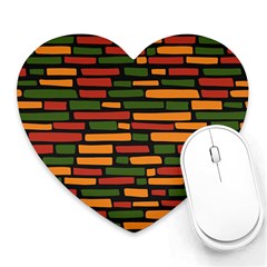 African Wall of bricks Heart Mousepads