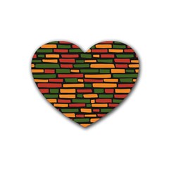 African Wall of bricks Rubber Coaster (Heart)