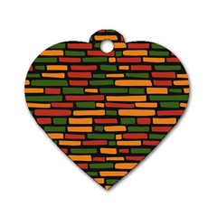 African Wall of bricks Dog Tag Heart (One Side)