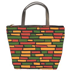 African Wall of bricks Bucket Bag