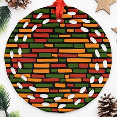 African Wall of bricks Round Filigree Ornament (Two Sides)