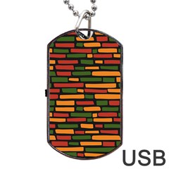 African Wall Of Bricks Dog Tag Usb Flash (two Sides) by ConteMonfrey