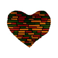 African Wall of bricks Standard 16  Premium Heart Shape Cushions