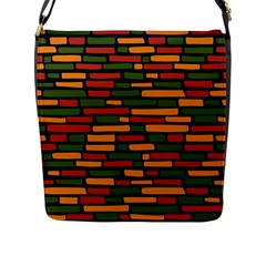 African Wall of bricks Flap Closure Messenger Bag (L)