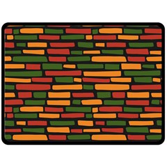 African Wall of bricks Double Sided Fleece Blanket (Large) 