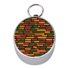 African Wall of bricks Mini Silver Compasses