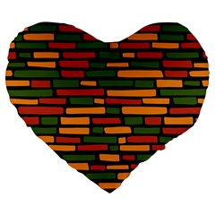 African Wall of bricks Large 19  Premium Flano Heart Shape Cushions